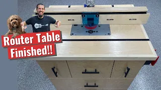 Router Table Build // Finishing the fence, top, dust collection