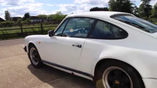 Porsche 911 3.2 Coupe with G50 White 1988 walk around Review