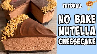 No Bake Nutella Cheesecake! Recipe tutorial #shorts