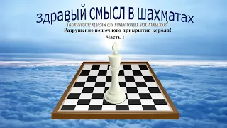 Шахматы. Тактические приемы для начинающих шахматистов. Разрушение пешечного прикрытия короля.