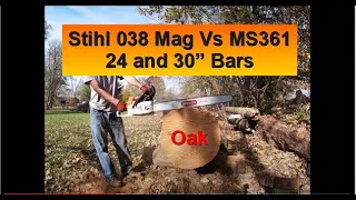Stihl MS361 vs 038 Mag with 30" Bar!!