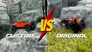 Climbing failure vs successful climbing - Compare the original and customized MN128 rc car