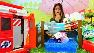 Çocuk videosu. Amber için Robocar Poli geliyor.