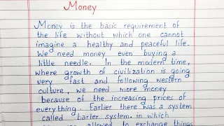 Write a short essay on Money | Essay Writing | English