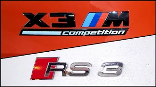 2020 BMW X3M Competition Downpipes 93 vs 2020 Audi RS3 Intake 93