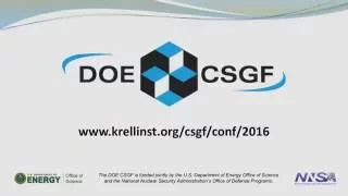 DOE CSGF 2016: Welcome -- Robert Voigt