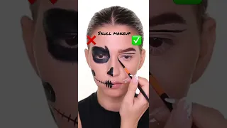 Skull Makeup Dos and Don’ts 💀 #shorts #makeup #halloween2022