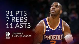 Chris Paul 31 pts 7 rebs 11 asts vs Spurs 22/23 season