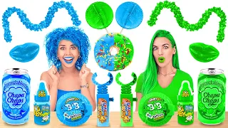 COLOR CHALLENGE || Eating and Buying Everything in ONE COLOR for 24 HOURS by 123 GO! CHALLENGE