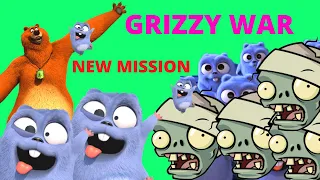 Grizzy & the Lemmings Adventure WAR VS  Zombies -  Grizzy and Lemmings WAR Game  Ep-224