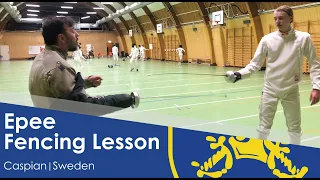 Epee Fencing Lesson Caspian P.Törn with André Andané MF19 20230523