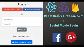 React Redux Firebase Authentication | User Login & Signup | Social Media Login using Firebase