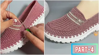 PERFECT 💯😍 Easy​ Beautiful​ Lady​ Sneaker Knitting​ Hand​work​ Full​ Video​ Part 4