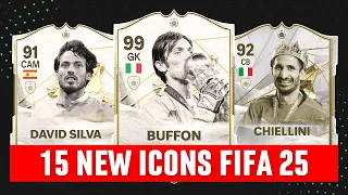 15 NEW ICONS wishlist | EA Sports FC 25 | FIFA 25 ft Buffon, David Silva, Chiellini...