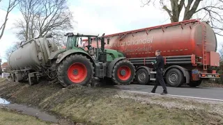 Professional or Stupid ? Extreme John Deere Conditions !  Accident - The Equipment Is Out Of Control