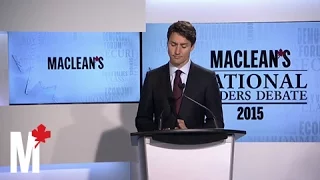 Trudeau defends support of Bill C-51: Maclean's debate key moments