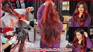 Magenta Red Hair Colour L’Oréal || Hair Colour Tutorial Hindi | बालों में कलर करें - sumansi Sahgal