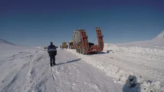Перевозка по зимнику Певек - Кекура - Подъем на Чапаевский перевал