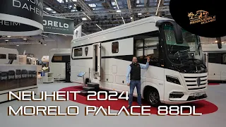 NEUHEIT 2024 MORELO Palace 88DL / Integrierter / Rundsitzgruppe / Front-Längsbetten // Mobile Office