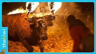 They set a bull’s horns on fire and it took revenge in the best possible way