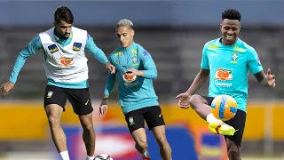 Vinicius Junior, Coutinho, Dani Alves, Antony CRAZY Skills in Brazil Training Today!