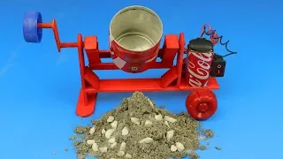 HOW TO MAKE A CEMENT MIXER WITH ALUMINUM CANS AND DC MOTOR - DIY Cement Mixer