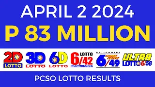 Lotto Result Today 9pm April 2 2024 PCSO