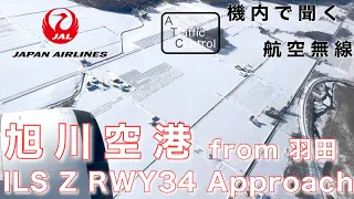 【ATC 字幕/翻訳付】『まるでビジュアルアプローチ！豪雪空港への着陸を支える除雪隊、その正体がまさかの…(解説付)』機内で航空無線を聞く！旭川空港 アプローチ編