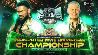 WWE Wrestlemania 40 Roman Reigns vs Cody Rhodes Official Match Card
