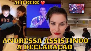 Andressa Suita ASSISTINDO a LIVE no momento que o Gusttavo Lima se DECLARA para ela