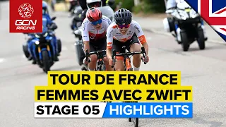 Can The Sprinters Catch The Breakaway?  | Tour De France Femmes Avec Zwift 2022 Stage 5 Highlights