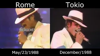 Michael Jackson - Smooth Criminal Live in Bad Tour 1988 - Rome vs Tokio