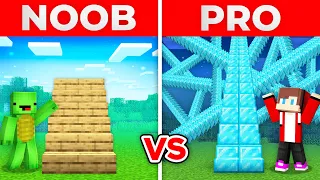 JJ And Mikey NOOB vs PRO WHOSE LADDER IS THE MOST DIFFICULT in Minecraft Maizen