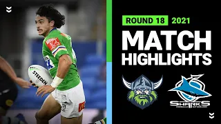 Raiders v Sharks Match Highlights | Round 18, 2021 | Telstra Premiership | NRL