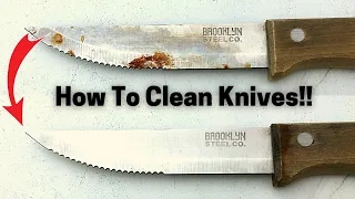 How To Clean Kitchen Knives (Remove Rust)!!