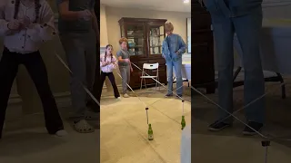 Family plays an intense game, and the winners are overly excited!