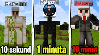 BUDUJEMY ŻELAZNY w 10 SEKUND, 1 MINUTĘ, 10 MINUT MINECRAFT CHALLANGE