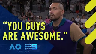 Kyrgios full of praise for the crowd that got him through to the third round | Wide World of Sports