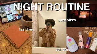 my productive & cozy night routine 🌙: self care, working out, cooking, drinking tea, and mini haul