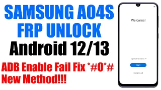 Samsung A04s FRP Bypass Android 13 New Method | 100% Working