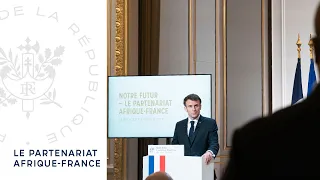 Le partenariat Afrique-France : conférence de presse du Président Emmanuel Macron.