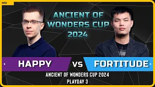 WC3 - [UD] Happy vs Fortitude [HU] - Playday 3 - Ancient of Wonders Cup 2024