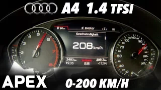 2017 Audi A4 1.4 TFSI - Acceleration Sound 0-100, 0-200 km/h | APEX