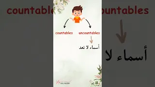 تعلم اللغة الانجليزية للمبتدئين : الأسماء المعدودة والغير معدودة  #تعلم_اللغة_الانجليزية