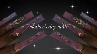 PINK & PURPLE MOTHER’S DAY NAILS🌸💜| ombre acrylic application + glamorous nail art!✨