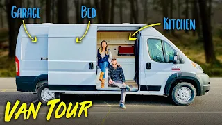 ULTIMATE ADVENTURE VAN | Couple DIY Builds Custom Camper Van Conversion