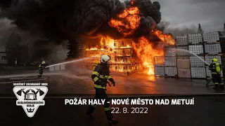 22. 8. 2022 - Požár haly - Nové Město nad Metují