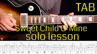 Guns n roses - Sweet Child O' Mine solo lesson with tabs