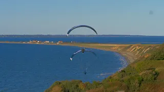 Gleitschirmfliegen in Toftum bei 40 km/h Wind. MOUSTACHE 15, FLARE System