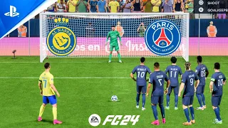 FC 24 | Ronaldo vs Messi Neymar Mbappe Haaland Vinicius | Al Nassr vs PSG | Penalty Shootout - PS5